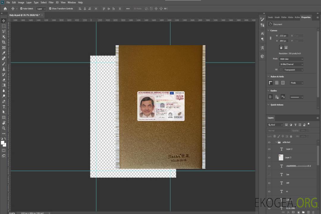 Lettonie nouvelle carte d'identité photolook recto template